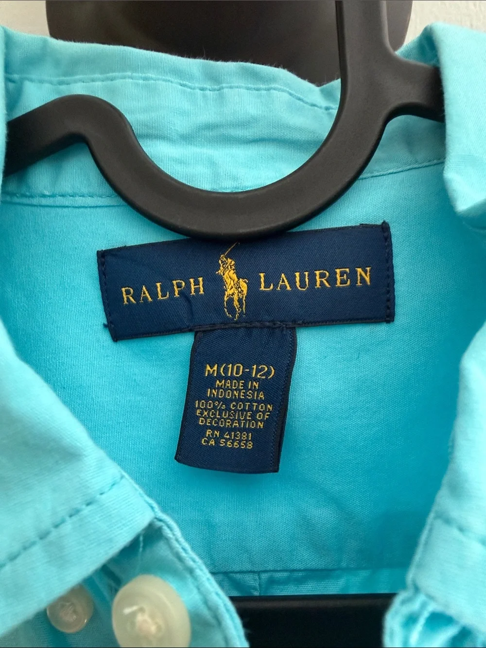 Ralph Lauren Short-Sleeve Button-Down Shirt in Bright Turquoise